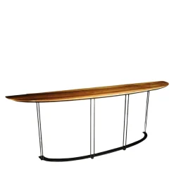 Console Aureola in legno canaletto e nero opaco