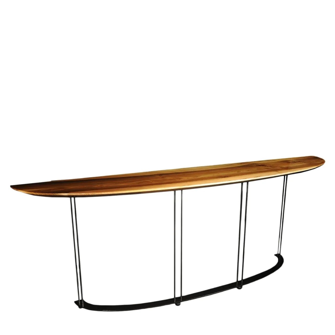 Console Aureola in legno canaletto e nero opaco