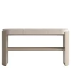 Console beige con piano in pelle