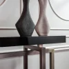 Console Charlotte con base in metallo bronzato