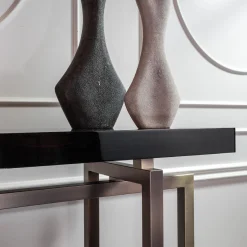 Console Charlotte con base in metallo bronzato