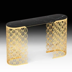 Console Fitzgerald Arabesque con piano in marmo nero