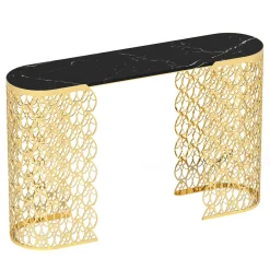 Console Fitzgerald Arabesque con piano in marmo nero