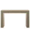 Console Galileo Lux in pelle e legno eucalipto