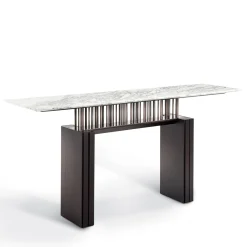 Console G-Code in marmo Calacatta e noce Canaletto nero