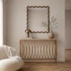 Console in ferro con foglia oro e piano in marmo Novecento