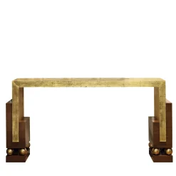 Console in foglia d'oro e palissandro