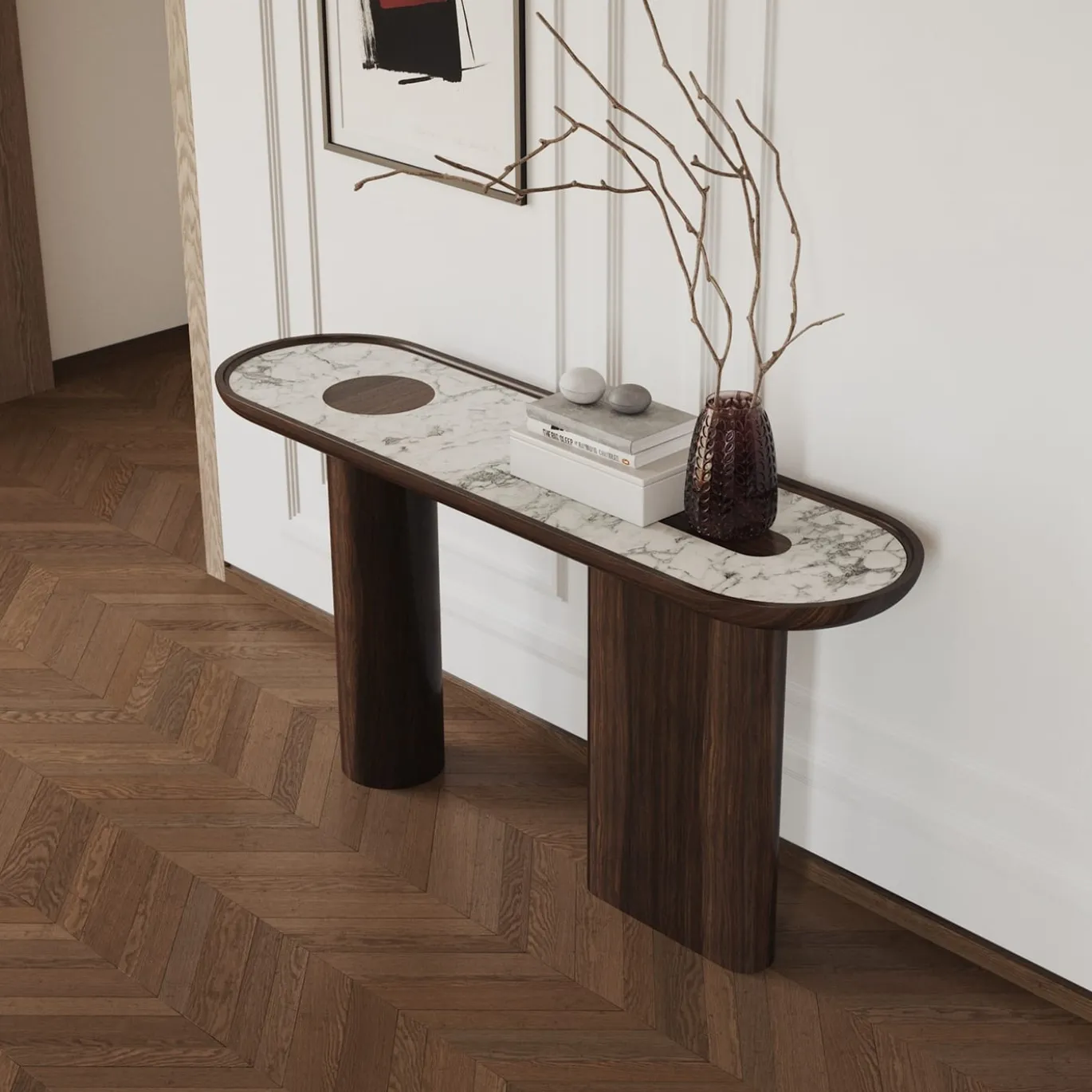 Console in legno di eucalipto Creta