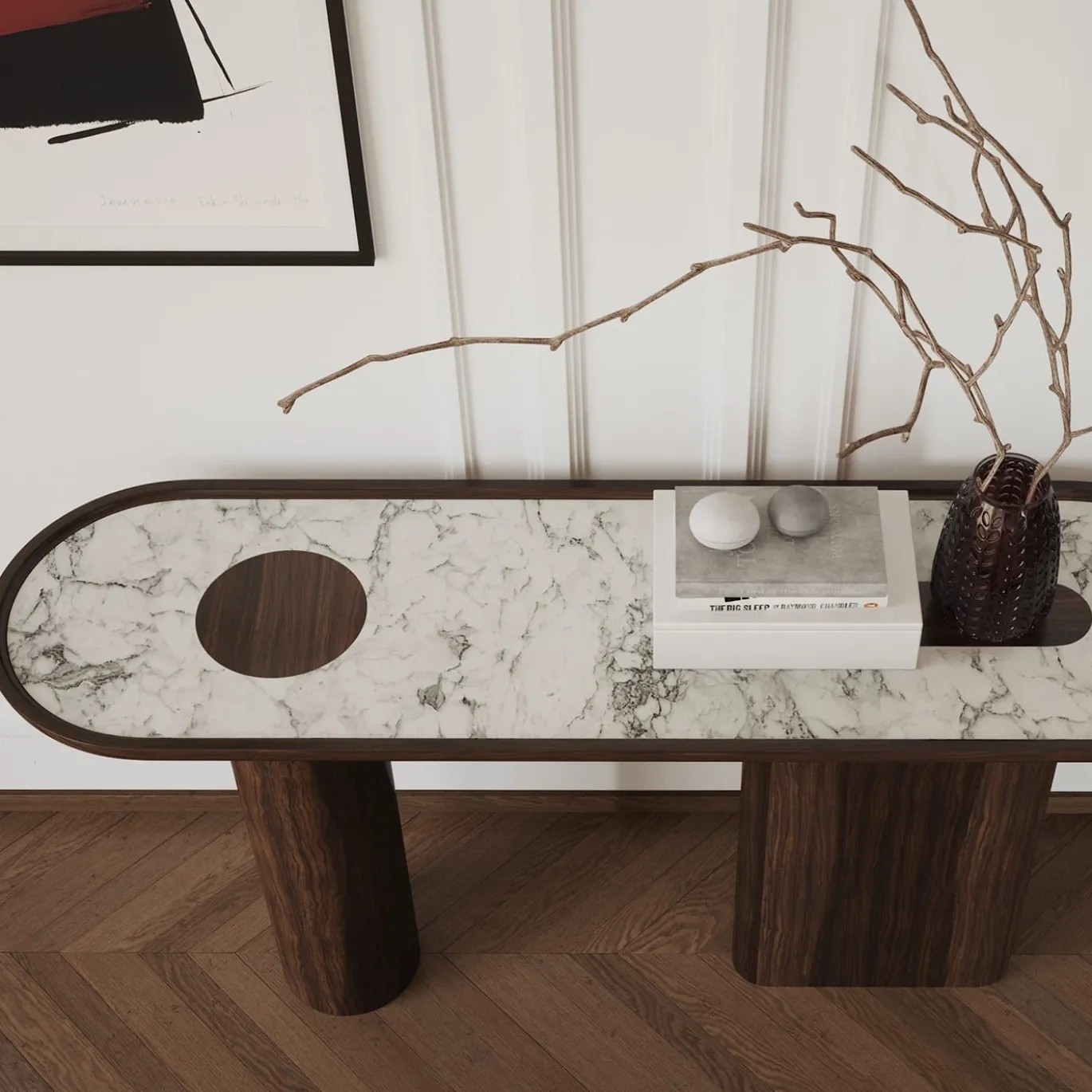 Console in legno di eucalipto Creta