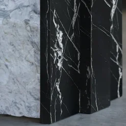 Console in marmo Marquina e Carrara bianco SSC103-4