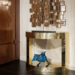 Console in ottone e specchio