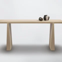 Console in pelle beige La Linea