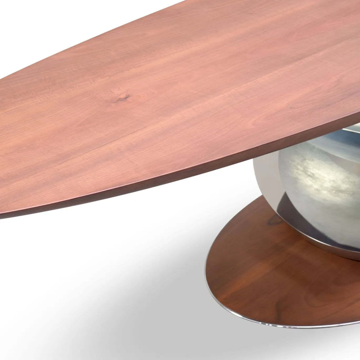 Console Lama in legno di noce e acciaio inossidabile