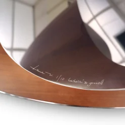 Console Lama in legno di noce e acciaio inossidabile