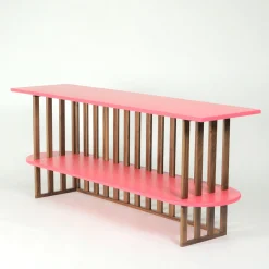 Console Lido in legno rosa a due livelli