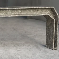 Console Limen in alabastro grigio lucido