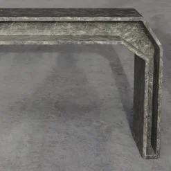 Console Limen in alabastro grigio lucido