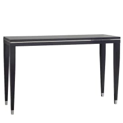 Console Nera con Accenti in Cromo