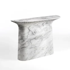 Console Odette in Marmo Arabescato Vagli Bianco