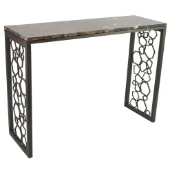 Console Poligoni con piano in marmo Saint Laurent lucido