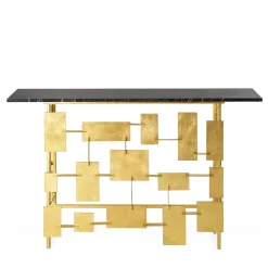 Console Raymond con struttura in metallo e piano in marmo