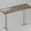 Console Sofia Wallpaper Nebbia in ceramica con finitura oro