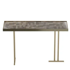 Console Sofia Wallpaper Nebbia in ceramica con finitura oro
