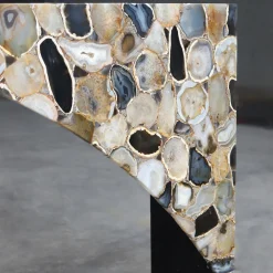Consolle Ad Arco In Marmo E Pietre Semipreziose
