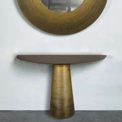 Consolle Atlas in Resina Spazzolata Oro