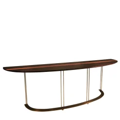 Consolle Aureola in legno di ebano marrone e bronzo