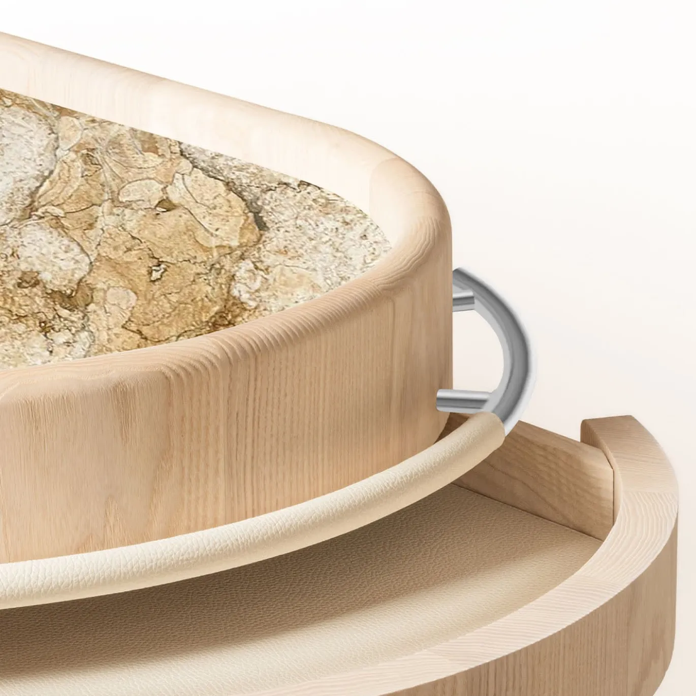 Consolle da bar con base in legno e piano in marmo Maris di Kelly Wearstler