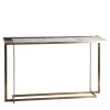Consolle Gary in ottone con piano in marmo Calacatta