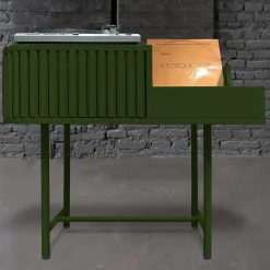 Consolle giradischi verde VYC in MDF di Max Dalle Sasse