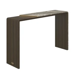 Consolle in legno marrone con effetto marmo