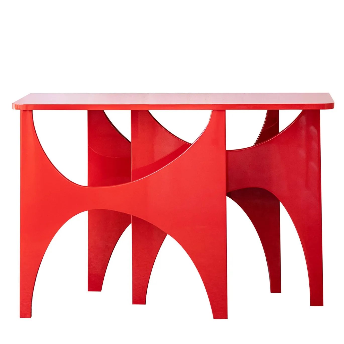 Consolle in MDF Laccato Rosso in Omaggio a Paolo Scheggi