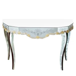 Consolle in vetro di Murano color oro