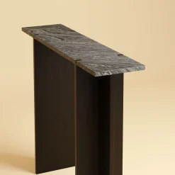 Consolle Maha in Marmo Kenya Nero e Rovere