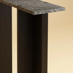 Consolle Maha in Marmo Kenya Nero e Rovere