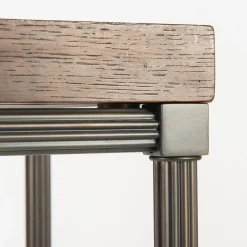 Consolle Onde con piano in rovere e specchio antico