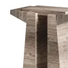 Consolle scultorea piccola in travertino striato