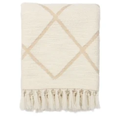Coperta beige a motivi geometrici