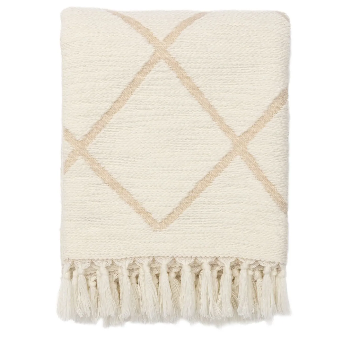 Coperta beige a motivi geometrici