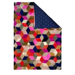 Coperta Cubika in pelliccia di cashmere multicolore