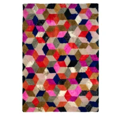 Coperta Cubika in pelliccia di cashmere multicolore