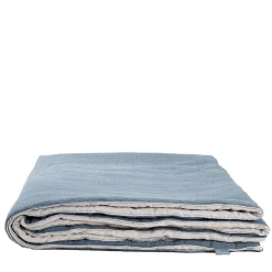 Coperta di lino a pois blu chiaro