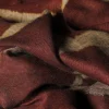 Coperta di lino di Scilla con motivo mattone-rosso e sabbia