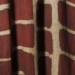 Coperta di lino di Scilla con motivo mattone-rosso e sabbia