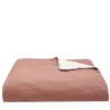 Coperta di lino rosa vintage con profili