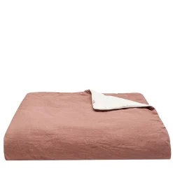 Coperta di lino rosa vintage con profili