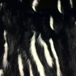 Coperta Goccia in pelliccia di visone bianca e nera